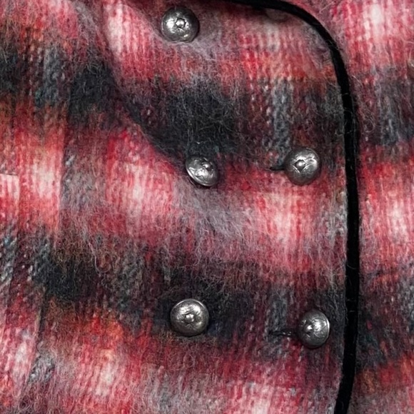 Free People Buffalo Shadow Plaid Wool Moto Military Jacket Small - Picture 8 of 15